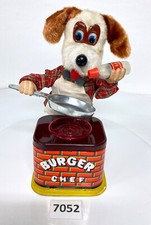 Vintage Yonezawa Burger Chef Battery Operated Dog Tin Toy Japan Original