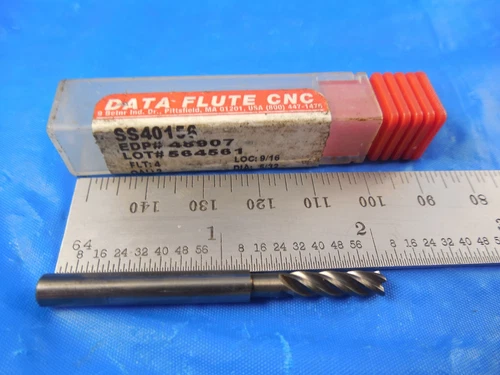 DATA FLUTE SS40156 EDP# 48907 5/32 DIA 9/16 LOC 2" OAL 4 FLUTE CARBIDE END MILL