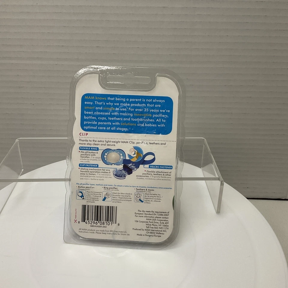 MAM Pacifier Teether Holder/Clip Blue Hippo Baby Infant Child BPA Free - Image 2 of 4
