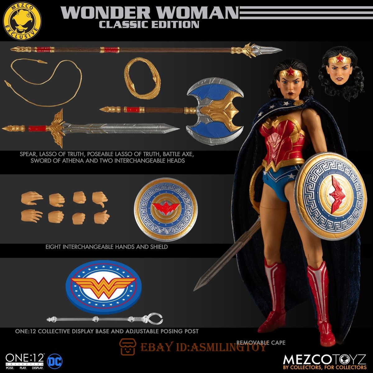 Mezco DC Justice League Wonder Woman Gold Limited edition 1/12