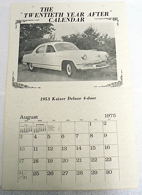 VINTAGE 1975 CALENDAR PAGE 
