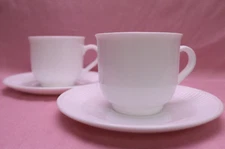 MSE All White Balustrade 2 Cup & 2 Saucer Set (s) Ribbed Martha Stewart