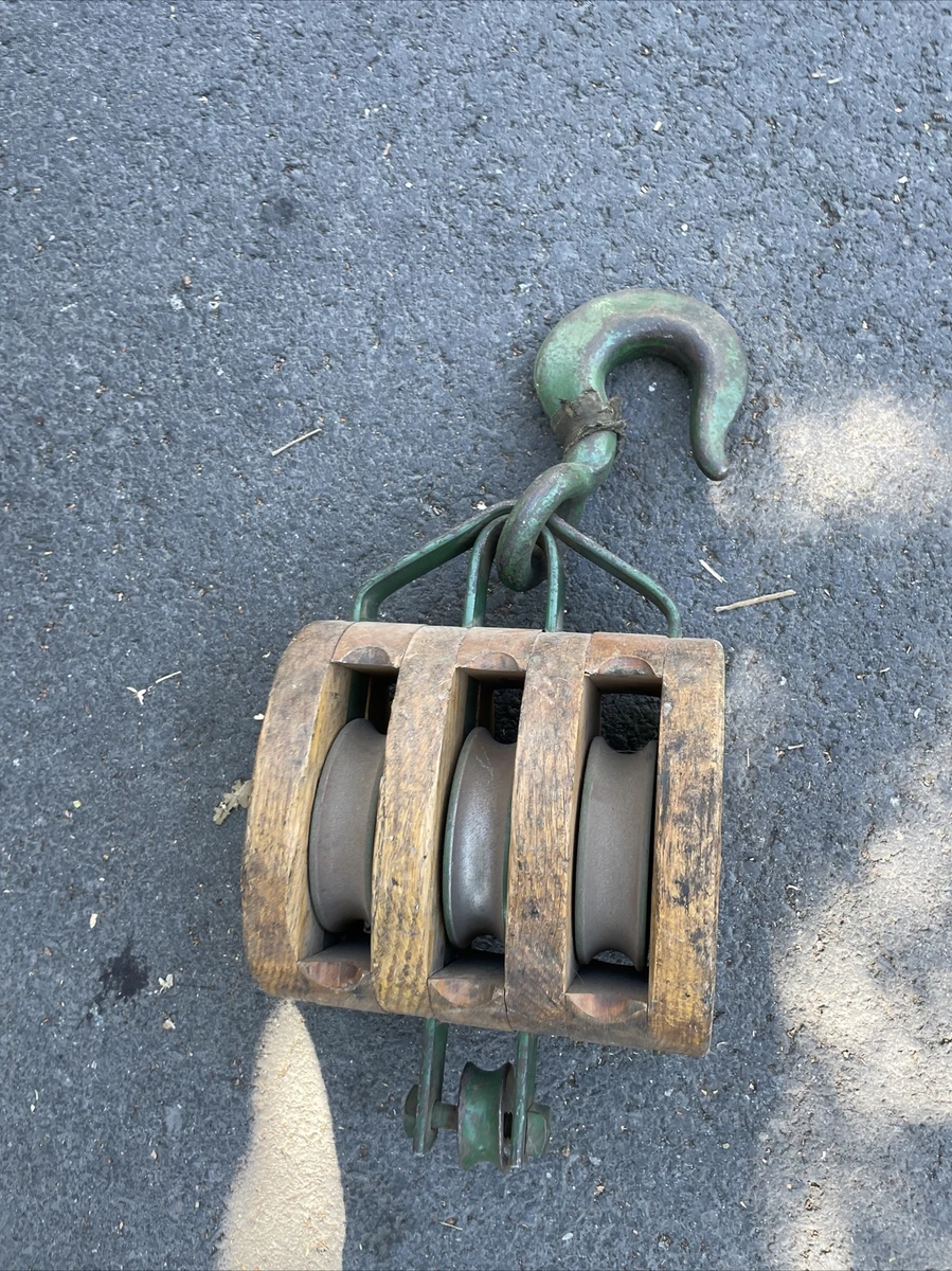 Wooden block best sale and tackle pulley