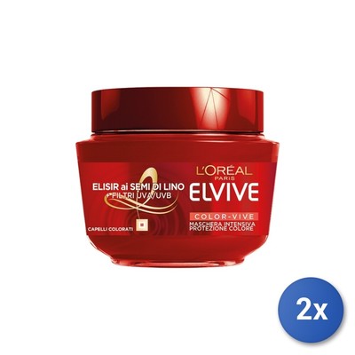 2x L Oréal Paris Elvive Color Vive, 300 Ml Maschera Per Capelli