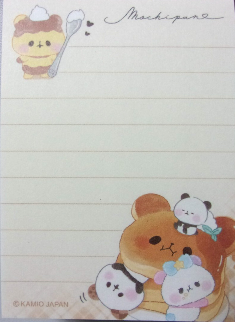 Mochi Mochi Panda Tea Time Sweets Pancake Mini Memo Pad KAMIO Made in Japan
