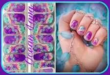 Color Nail Polish Strips, 16ct. Custom. Ocean Lava Read Description Below