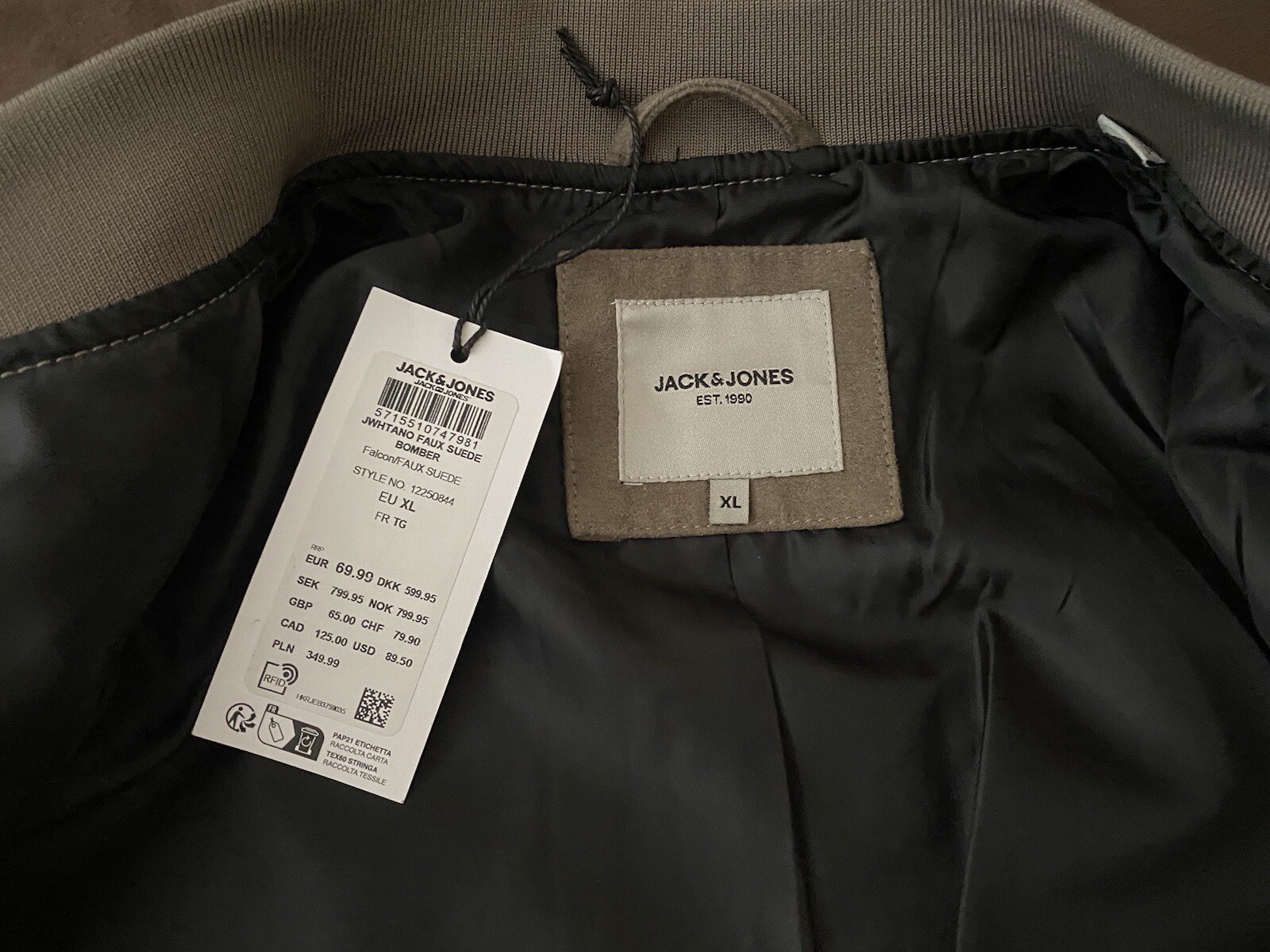 Mens Bomber Jacket XL  rrp £65 Jack & Jones image 3