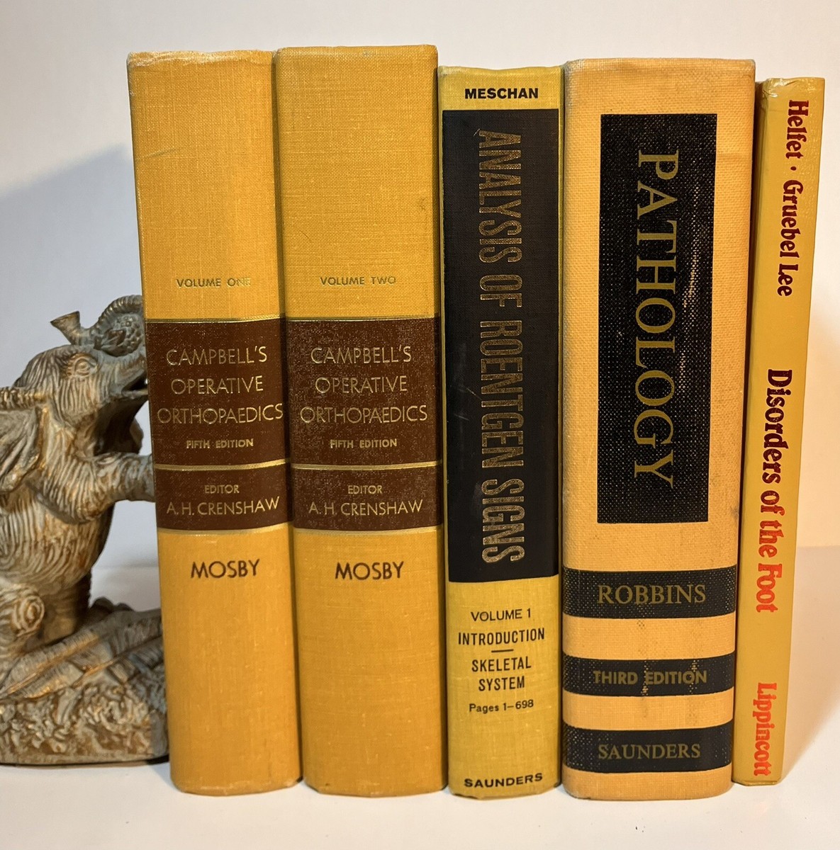 Lot of 5 Vintage Medical Books Operatives Orthopedics Radiology