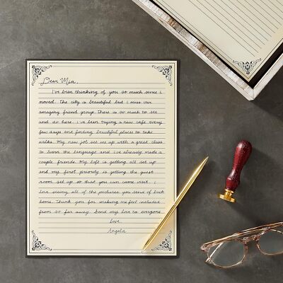 Juvale 96 Sheets Fancy Vintage Lined Paper with Antique