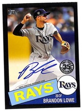 2020 Topps Brandon Lowe 1985 auto autograph black card 106/199 Rays