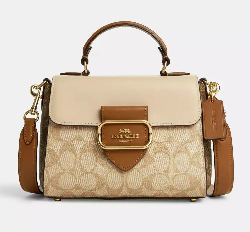 NWT Coach Morgan Top Handle Satchel Bag In Blocked Signature 