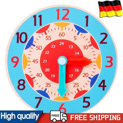 Kids Montessori Materials Wooden Clock Toys Creative Time Learning Teaching Aids