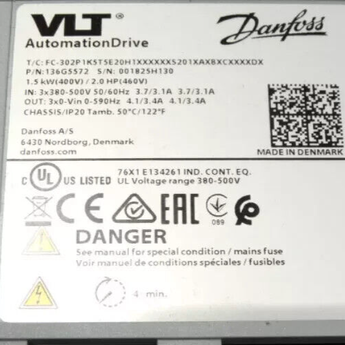 Danfoss FC302P1K5T5E20H1XXXXXXS201XAXBXCXXXXDX Neu mit Display 1,5KW 136G5572 - Bild 2 von 3
