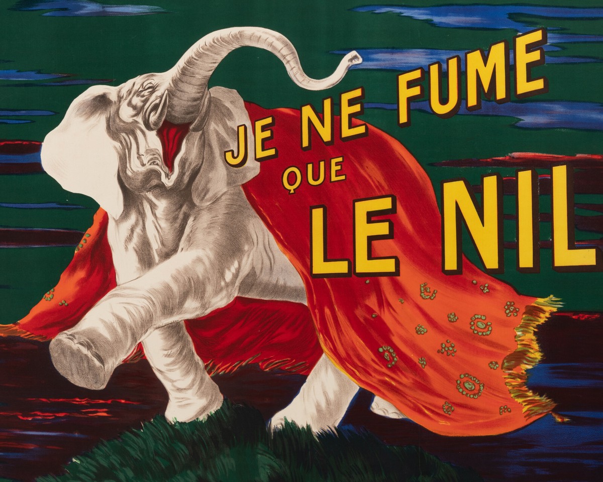 Original Cigarette Poster, Cappiello, Je ne fume que le Nil, Job