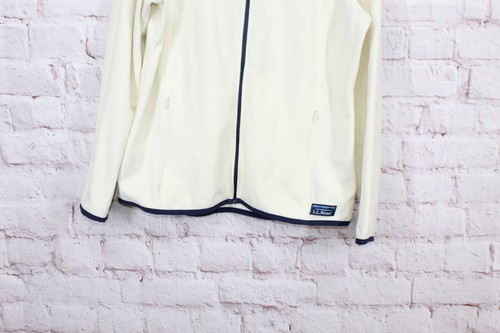 LL Bean Women's Soft Brushed Fitness Fleece Zip Up Jacket Cream Size L - Picture 3 of 11