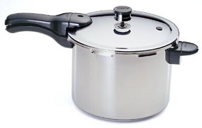 Pressure Cooker With Rack/Recipe Book, Stainless Steel, 6-Qt.