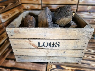 LOGKORB / FEUERHOLZ AUFBEWAHRUNG KAMIN ZÜNDBOX Holzapfelkiste