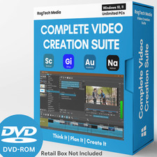 Suite completa di creazione video online. Audio, Video, After Effects, DVD di fotoritocco