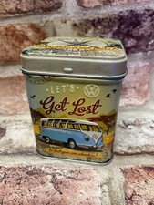 VW Bulli / Bus Small Caddy / Storage Tin with " Let's Get Lost "Design