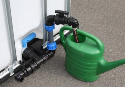 Schwanenhals DN80 PLUS für S100x8 AG mit Schlauch 1'' + Hahn mit 1'' AG Abgang