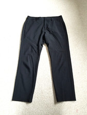 Womens Pants-NILI LOTAN-black virgin wool stretch straight leg ankle-2