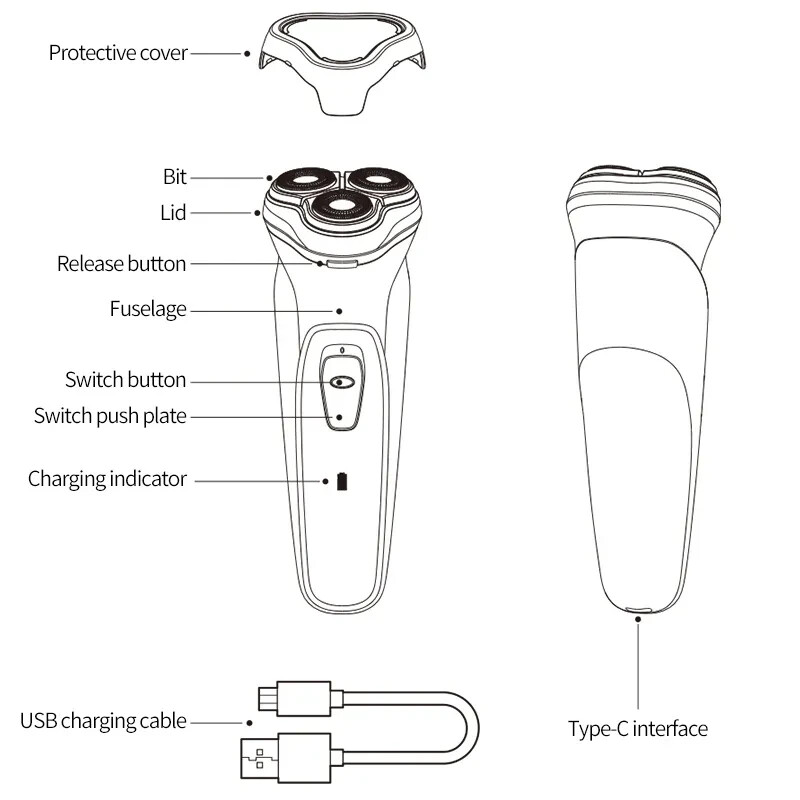 Electric Shaver Razor Trimmer Rotary Rechargeable Beard Men NEW CHRISTMAS DEAL
