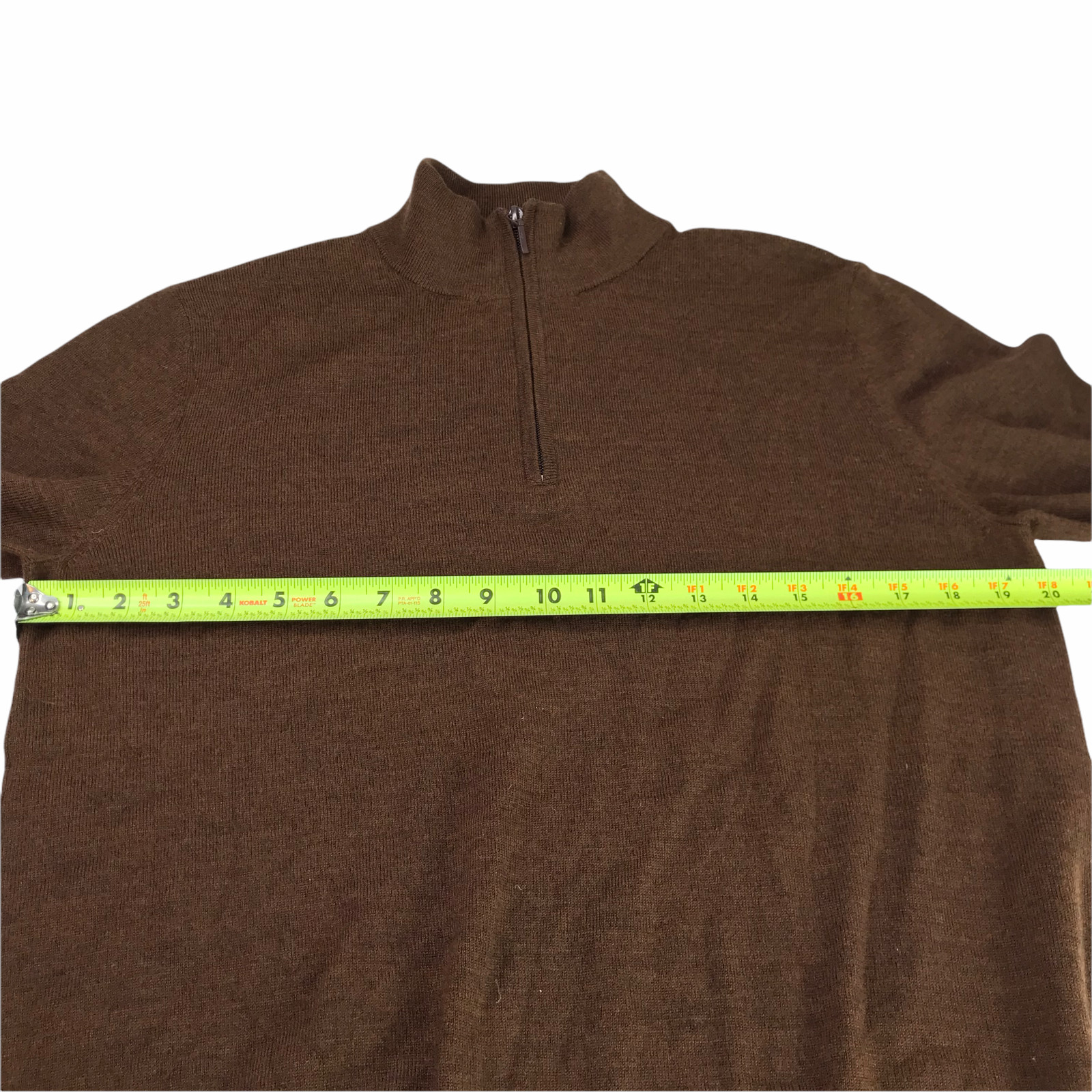 PENDLETON Brown Mock Neck 1/4 Zip Pullover Collar… - image 9