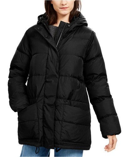 $448 Eileen Fisher S Black Hooded DOWN 