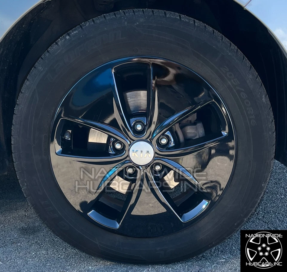 4 cubiertas de rueda NEGRAS 16" para tapacubos KIA SOUL 2014-16 cubiertas de llanta para llantas de aleación Foto 3 de 4