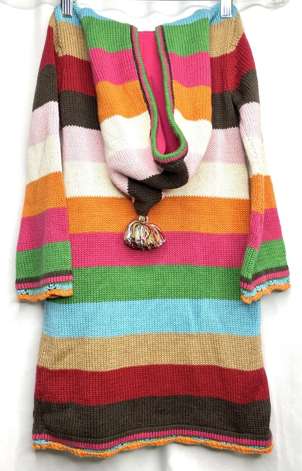 Bebé Gap Talla 4 Años Rayas Tejido Suéter Vestido Cartera Medias Sombrero Mitones Bufanda Foto 3 de 4