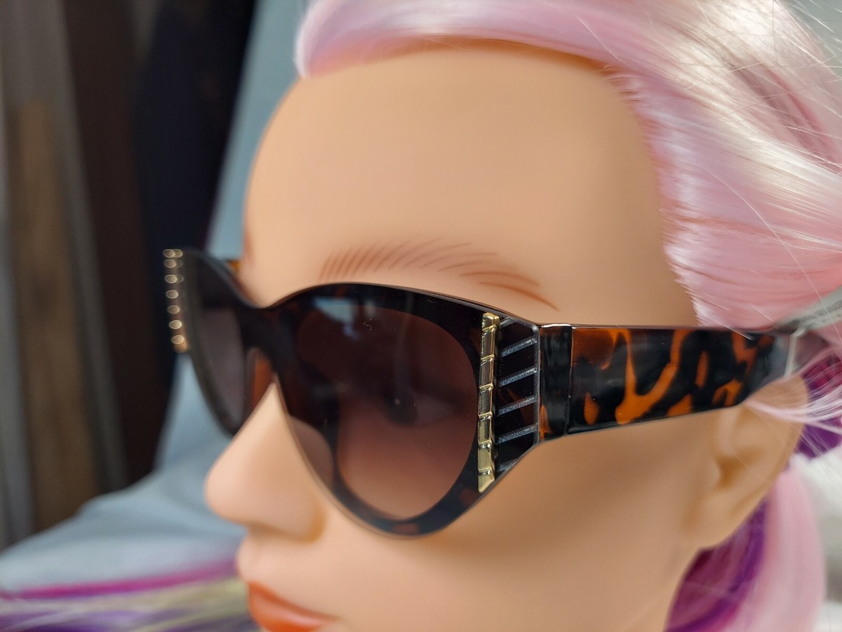 NWT ELIE TAHARI Sunglasses Cat Eye Tortoise and Gold TH853 