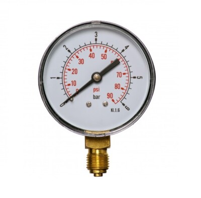 63mm 0-90 Psi 0-6 Bar 1/4''  Luftdruck Manometer Druckluftmesser Messgerät