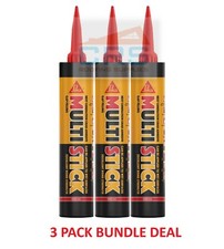3x Everbuild Multi Stick Superior High Strength Grab Adhesive Wet & Dry 350 ml