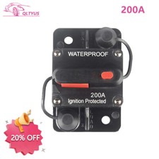 1PC 200Amp Circuit Breaker Resettable Car Solar Audio Marine Fuse Waterproof