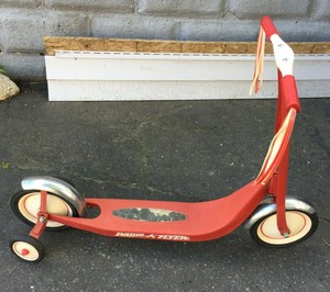 Vintage Radio Flyer Scooter  . Radio Flyer Classic Tricycle With Steel Construction With Sturdy Rubber Tires And Spoked Wheels.