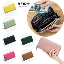Women's Lady RFID Blocking Wallet Leather Credit Card Holder Mini Purse Handbag