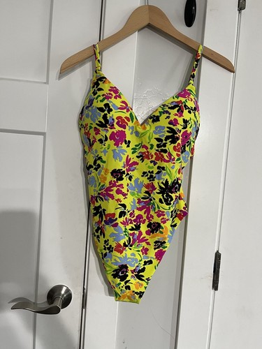 Bar III CITRON Floral Chic One-Piece Swimsuit, US Large NWT - Picture 4 of 5