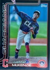 2025 Topps Series 2 #645 Triston McKenzie. Black SSP /74