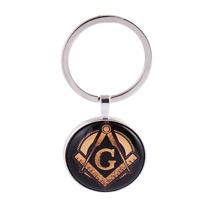 Masonic Keychains - Black & Copper Keyring Masonic Symbolic, Freemasons Gifts