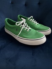 Image of Polo Ralph Lauren Thorton Men's UK 10 Canvas Green Sneakers