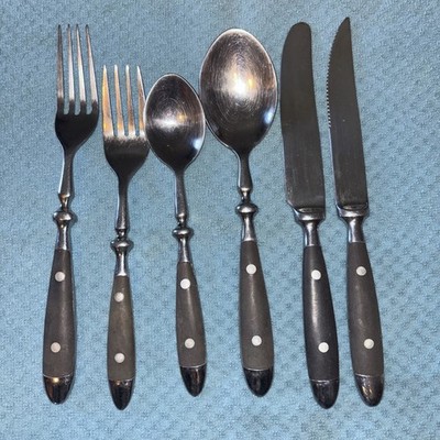 Bistro Cafe Black MCM 6 Piece Setting Rivets