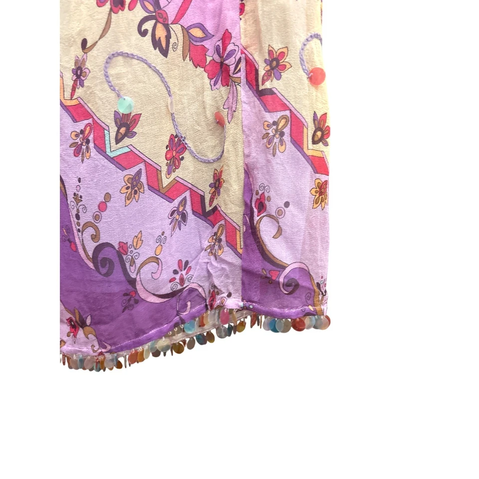 Falda Y2K Express Seda Floral Lentejuelas Boho Fairycore Festival Fiesta Años 2000 3/4 Foto 2 de 4