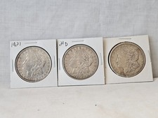 3  US Coin Morgan Silver Dollar 1921  1921 S  1921 D