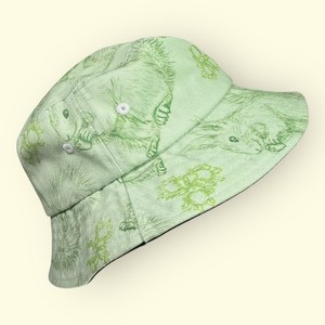Woodland Squirrel Bucket Hat Cottagecore Forest Animal Print Cotton Nature