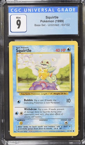 Squirtle graded CGC 9 for sale on eBay