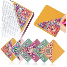 6 PCS Diamond Art Bookmarks, Diamond Painting Bookmarks Mandala Floral Style B