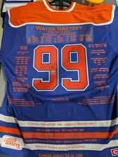 Wayne Gretzky Blue Career Jersey 1st Edition /199 - Upper Deck COA -AMAZING DEAL