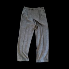 Vintage Polo University Pants Men 34x32 Pleated Cuffed Dress Lined Ralph Lauren