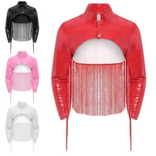 Men Western Cowboy Fringe Jacket Leather Disco Rave Outfits for Party Clubwear