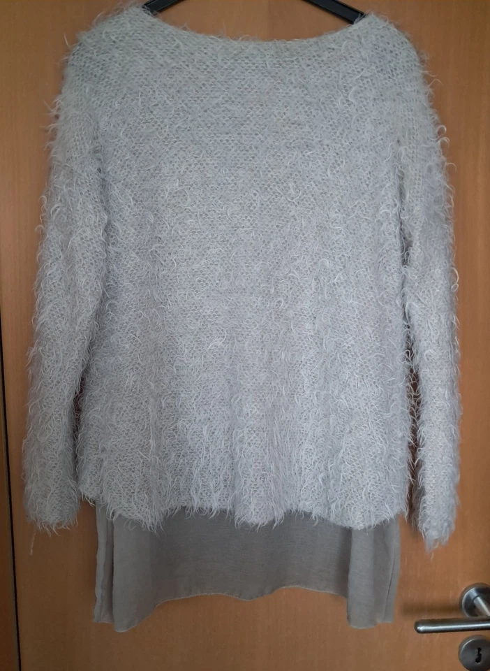 Damen Pullover Gr. L beige mit Glitzersteinchen - Bild 4 von 4